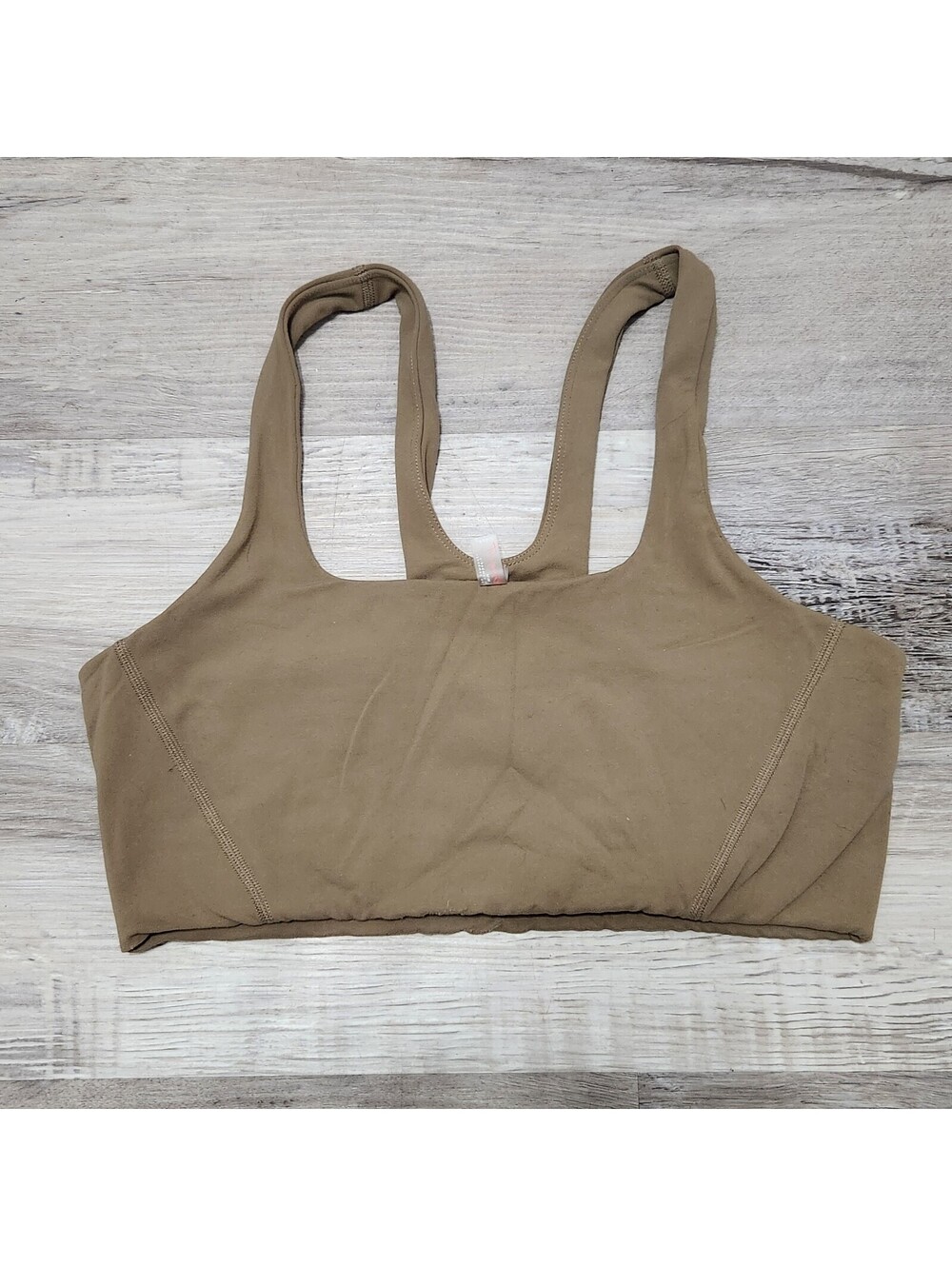 Free People Never Better Squareneck Bra Medium Taupe